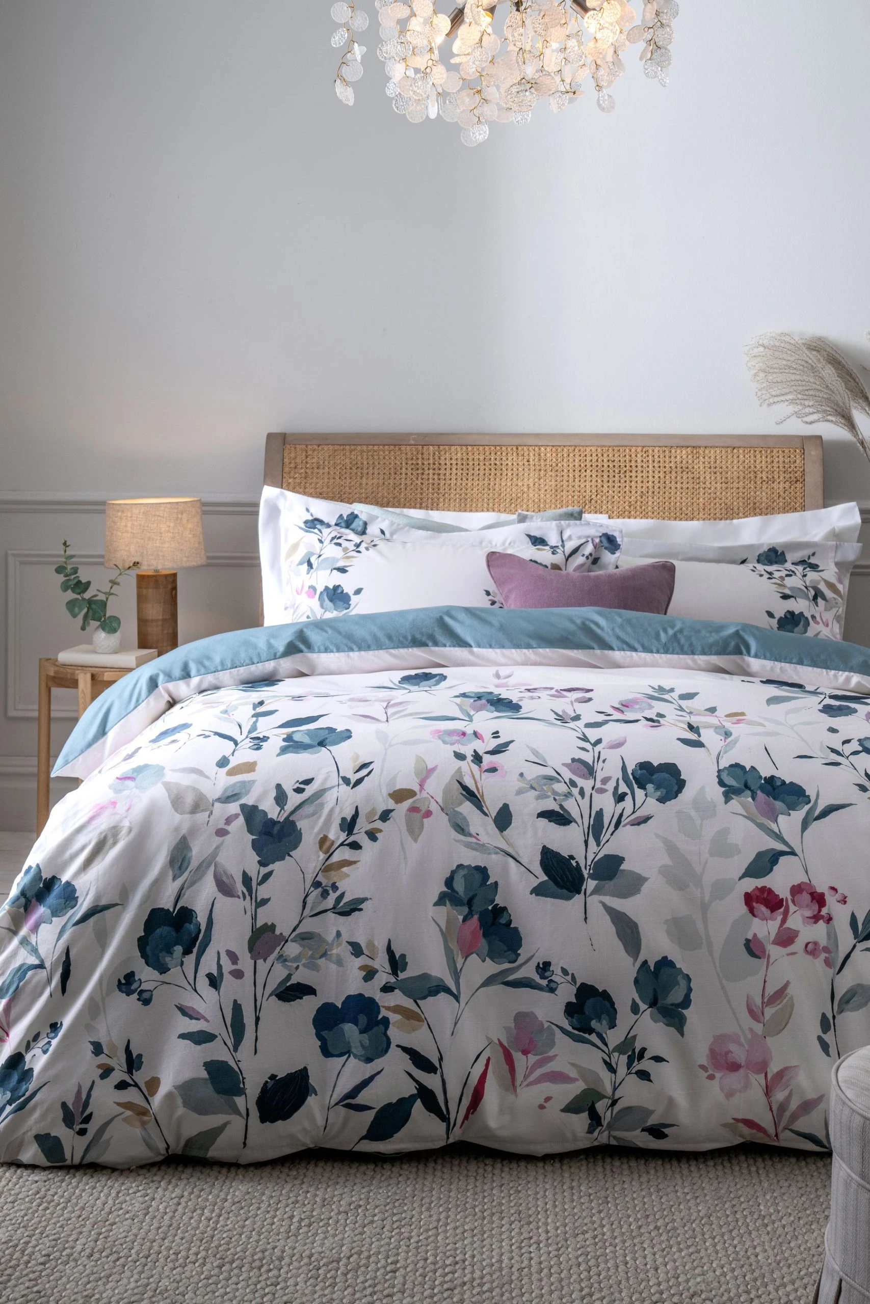 Next Floral Oxford Edge Reversible 100% Cotton Duvet Cover And Pillowcase Set 4 Next Floral Oxford Edge Reversible 100% Cotton Duvet Cover And Pillowcase Set - Image 2