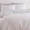 Catherine Lansfield Geo Trellis Reversible Duvet Cover And Pillowcase Set -Furn Online C22614s