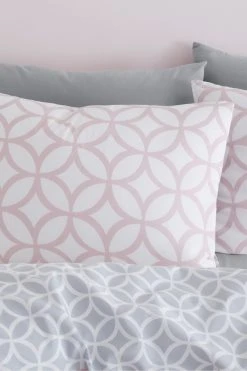 Catherine Lansfield Geo Trellis Reversible Duvet Cover And Pillowcase Set -Furn Online C22614s3