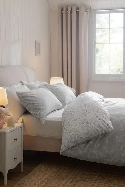 Next Reversible 100% Cotton Floral With Trim Duvet Cover And Pillowcase Set -Furn Online C23672s3