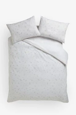 Next 100% Cotton Reversible Watercolour Floral & Stripe Bedset And Pillowcase Set -Furn Online C43 364s4