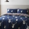Catherine Lansfield Stag Check Reversible Duvet Cover And Pillowcase Set -Furn Online C61131s