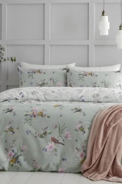Catherine Lansfield Songbird Reversible Duvet Cover And Pillowcase Set