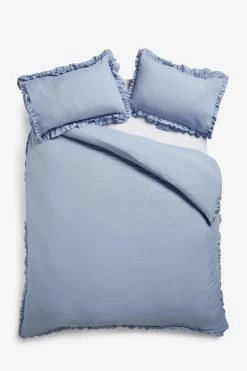 Next Super Soft Double Frill Raw Edge Duvet Cover And Pillowcase Set -Furn Online C64423s5