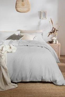 Next Stitch Effect Jacquard Duvet Cover And Pillowcase Set -Furn Online C77 016s3