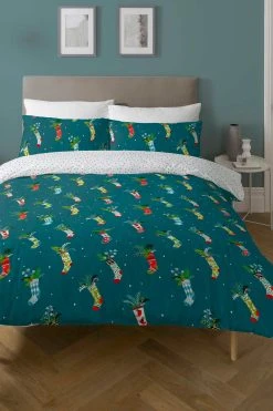 Copenhagen Home Christmas Stockings Duvet Cover And Pillowcase Set