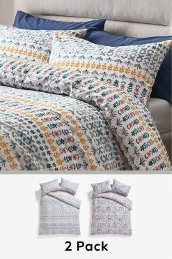 Next 2 Pack Geometric Duvet Cover And Pillowcase Set