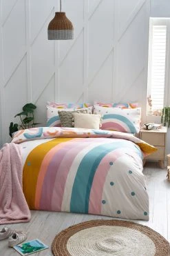 Next Scandi Rainbow Reversible Duvet Cover And Pillowcase Set