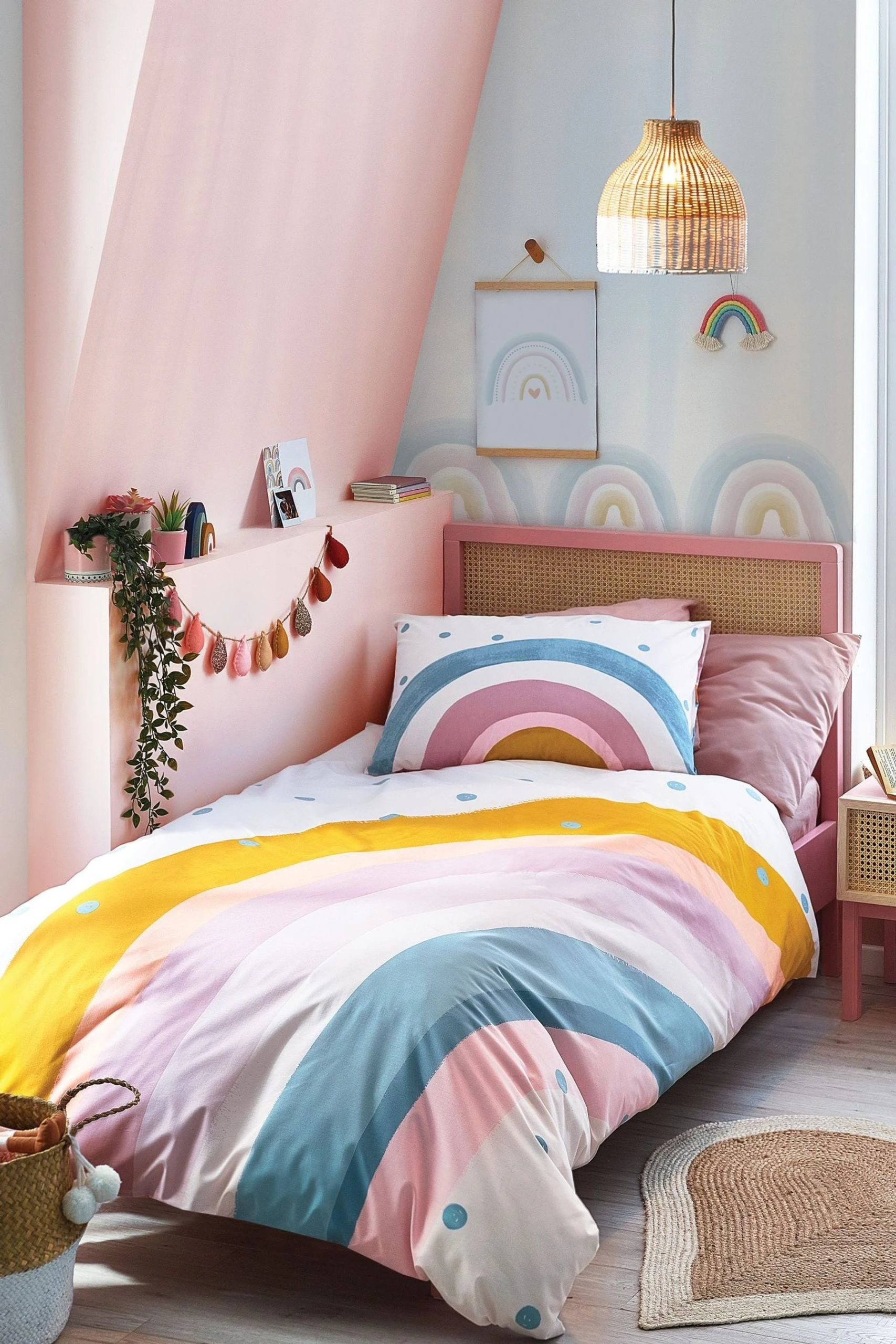 Next Scandi Rainbow Reversible Duvet Cover And Pillowcase Set 7 Next Scandi Rainbow Reversible Duvet Cover And Pillowcase Set - Image 5