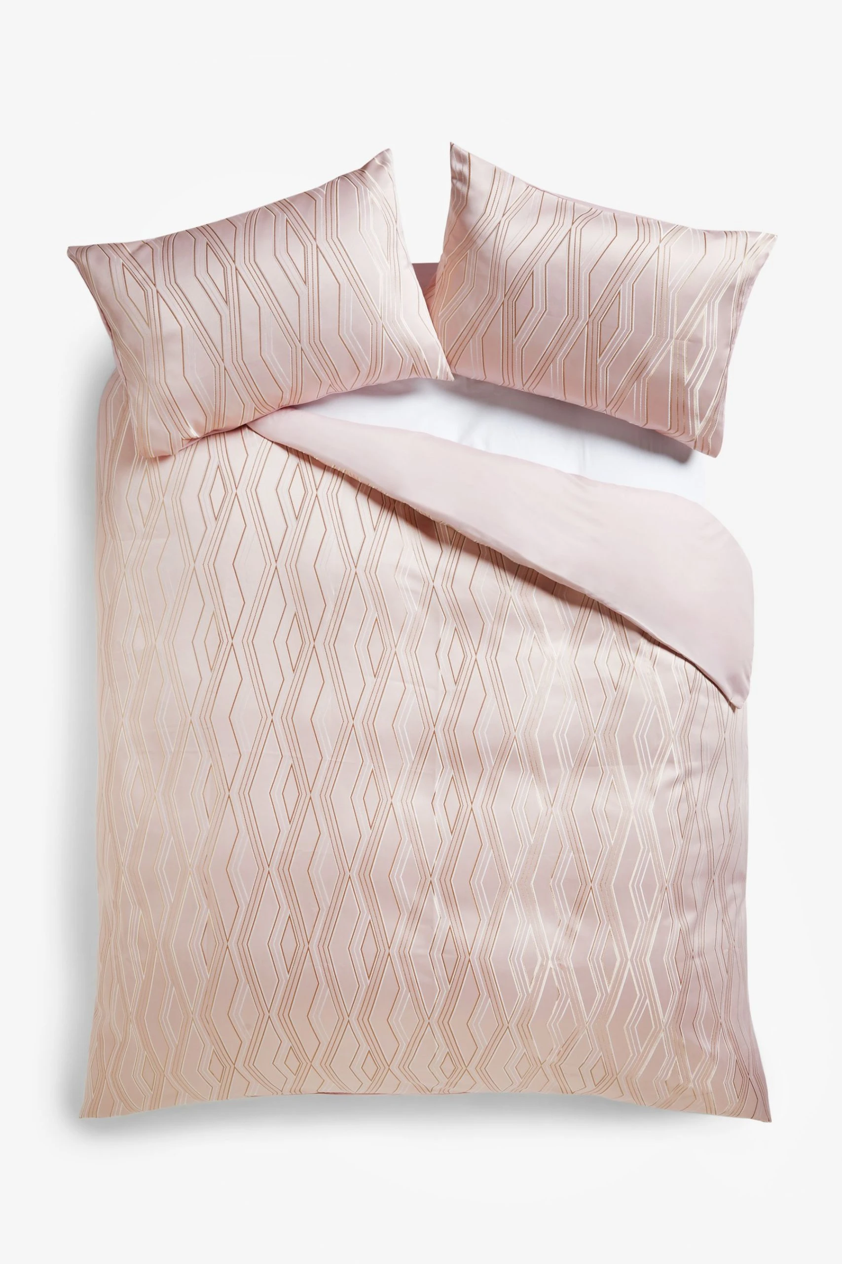 Next Luxe Diamond Jacquard Duvet Cover And Pillowcase Set 5 Next Luxe Diamond Jacquard Duvet Cover And Pillowcase Set - Image 3