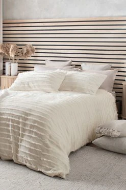Next Textured Frayed Fleece Duvet Cover And Pillowcase Set