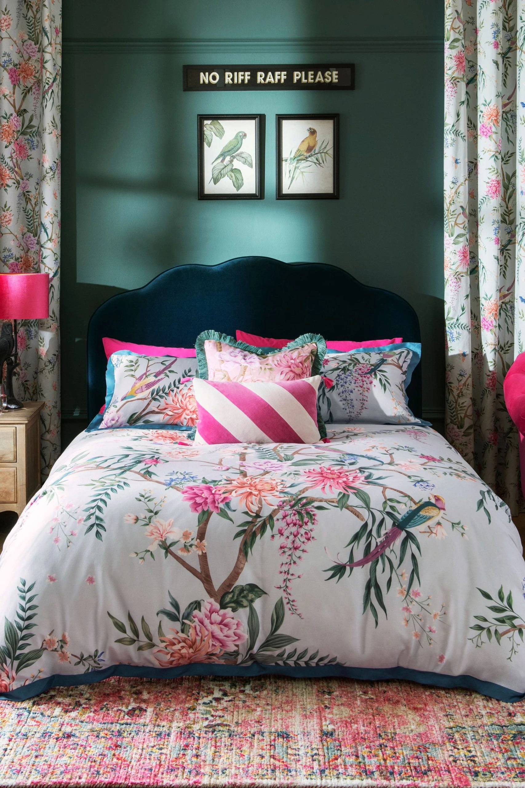 Next Oriental Floral 100% Cotton Sateen 200 Thread Count Duvet Cover And Pillowcase Set 2 Next Oriental Floral 100% Cotton Sateen 200 Thread Count Duvet Cover And Pillowcase Set