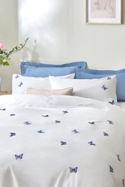 Next Embroidered Butterfly Duvet Cover And Pillowcase Set