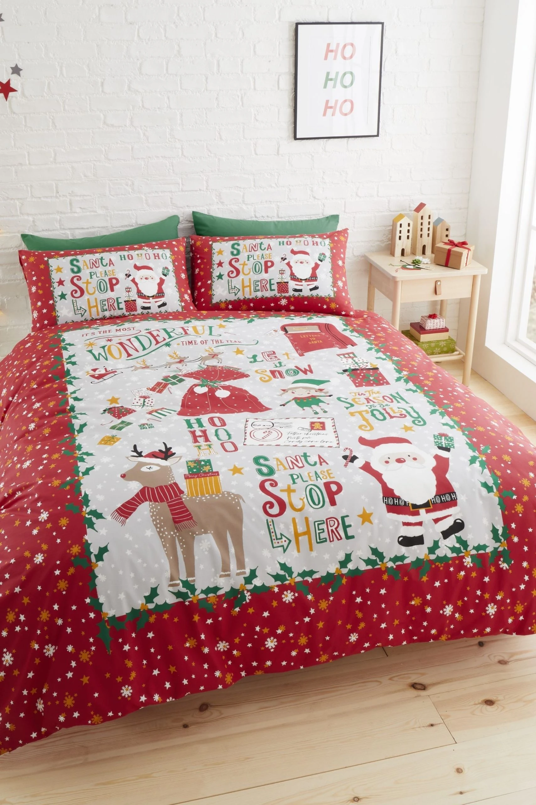 Bedlam Santa Stop Here Duvet Cover And Pillowcase Set 3 Bedlam Santa Stop Here Duvet Cover And Pillowcase Set