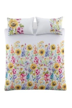 Voyage Sunflower Cotton Sateen Duvet Cover And Pillowcase Set -Furn Online M91419s3