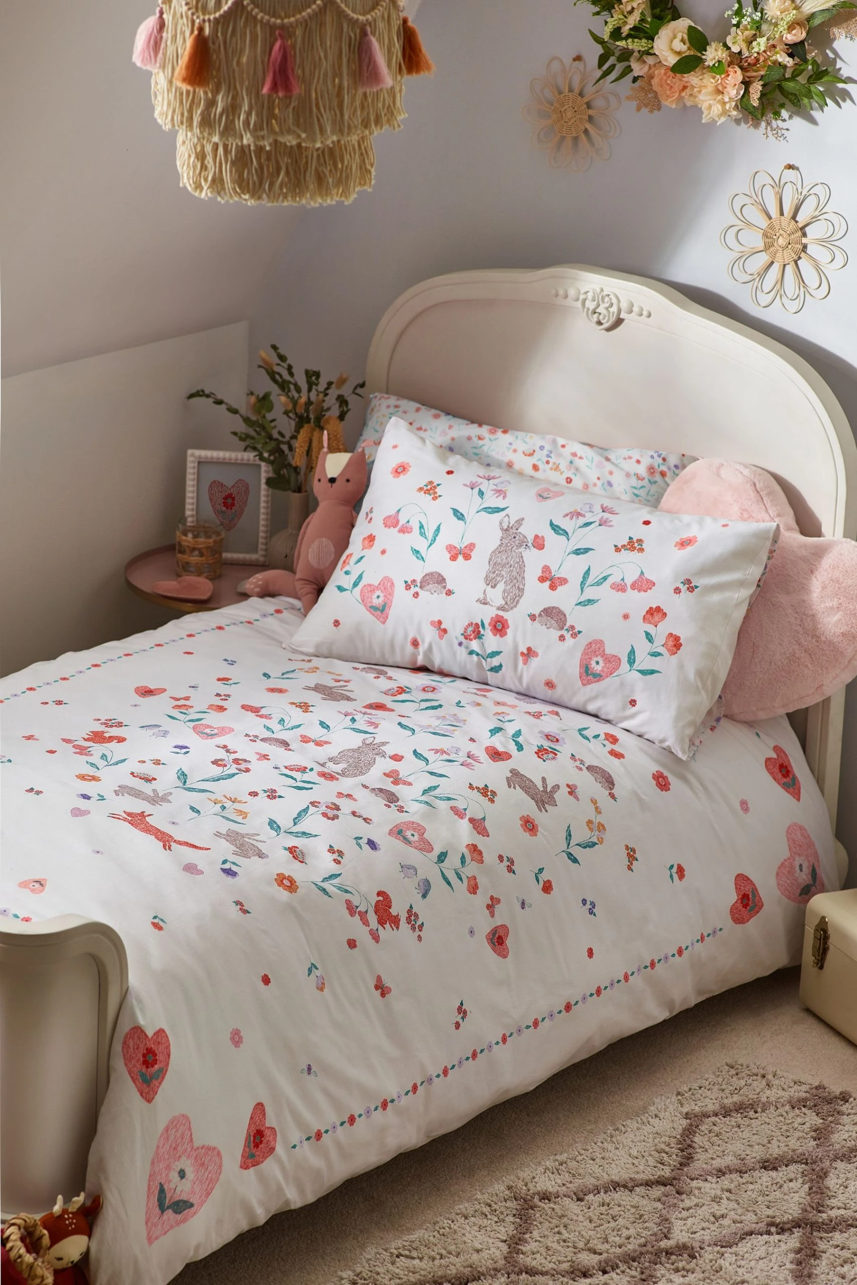 Next Woodland Bunny 100% Cotton Duvet Cover Pillowcase Set 4 Next Woodland Bunny 100% Cotton Duvet Cover Pillowcase Set - Image 2