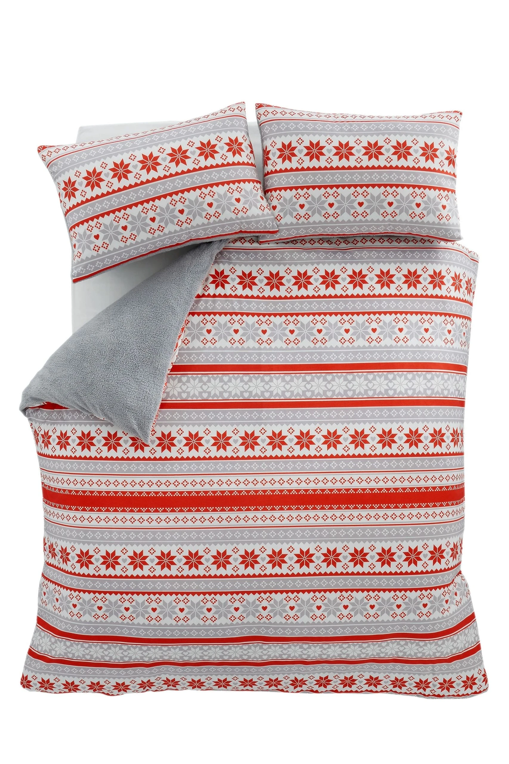 Catherine Lansfield So Soft Velvet Touch Fairisle Duvet Cover And Pillowcase Set 7 Catherine Lansfield So Soft Velvet Touch Fairisle Duvet Cover And Pillowcase Set - Image 5