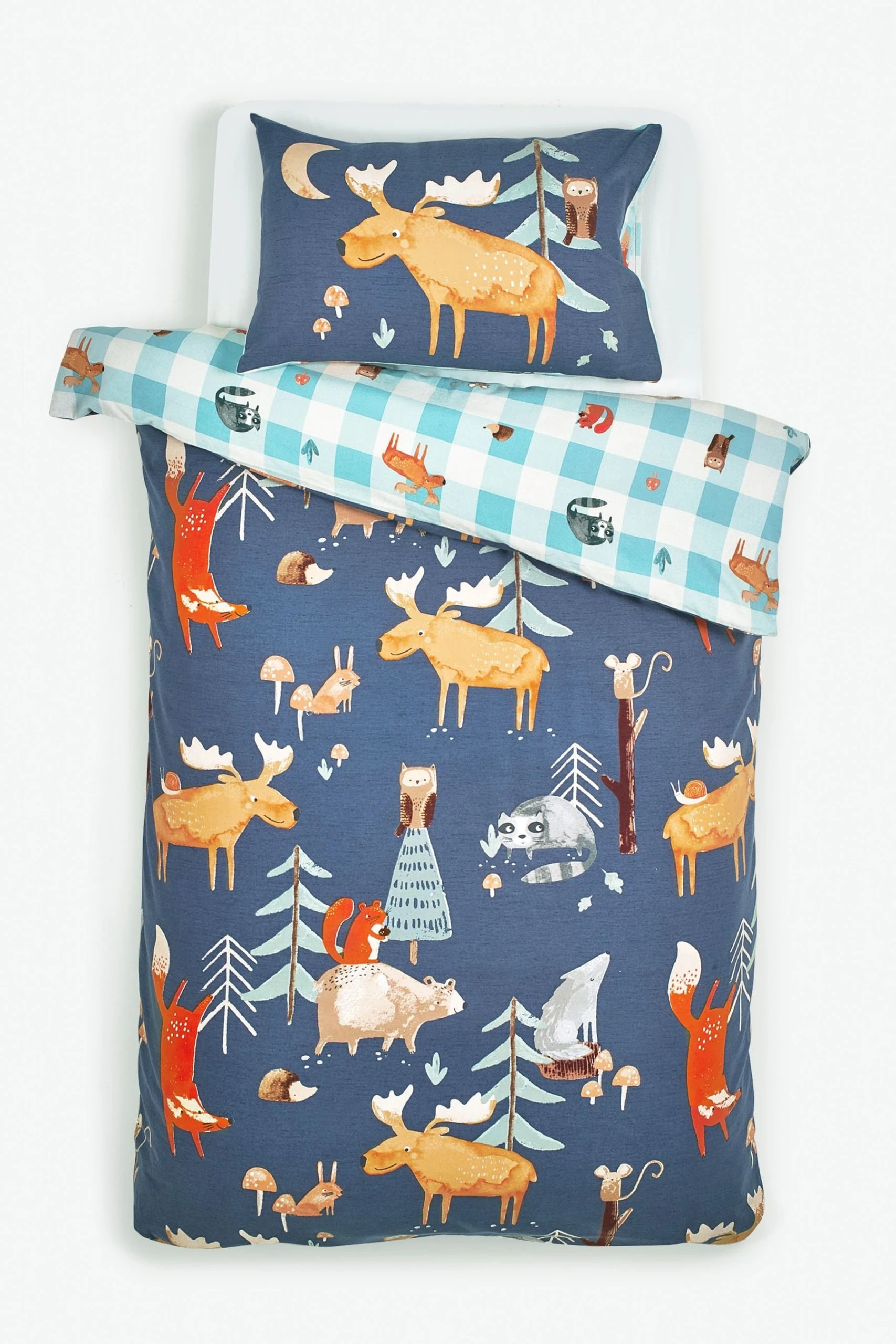 Next Woodland 100% Cotton Brushed Duvet Cover And Pillowcase Set 4 Next Woodland 100% Cotton Brushed Duvet Cover And Pillowcase Set - Image 2