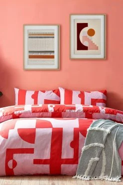 Furn Manhatten Contrasting Geometric Duvet Cover And Pillowcase Set