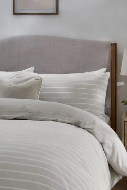 Alternative view of Next Brushed Textured Stripe Duvet Cover And Pillowcase Set