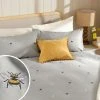 Next Embroidered Bee With Pipe Trim Duvet Cover And Pillowcase Set -Furn Online U55 377s
