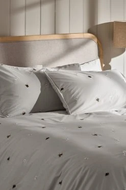 Next Embroidered Bee With Pipe Trim Duvet Cover And Pillowcase Set -Furn Online U55 377s2