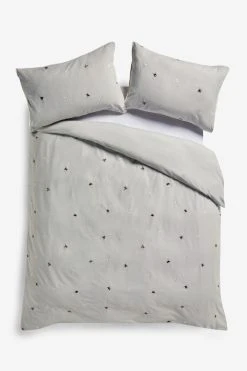 Next Embroidered Bee With Pipe Trim Duvet Cover And Pillowcase Set -Furn Online U55 377s5
