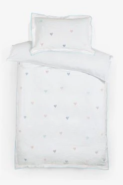 Next White With Pastel Embroidered Hearts Duvet Cover And Pillowcase -Furn Online U87 816s3