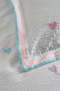 Next White With Pastel Embroidered Hearts Duvet Cover And Pillowcase -Furn Online U87 816s6