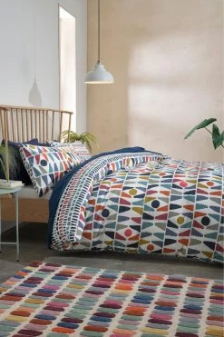 Next Cotton Rich Reversible Bright Geometric Duvet Cover And Pillowcase Set