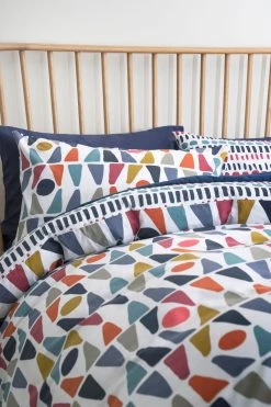 Alternative view of Next Cotton Rich Reversible Bright Geometric Duvet Cover And Pillowcase Set